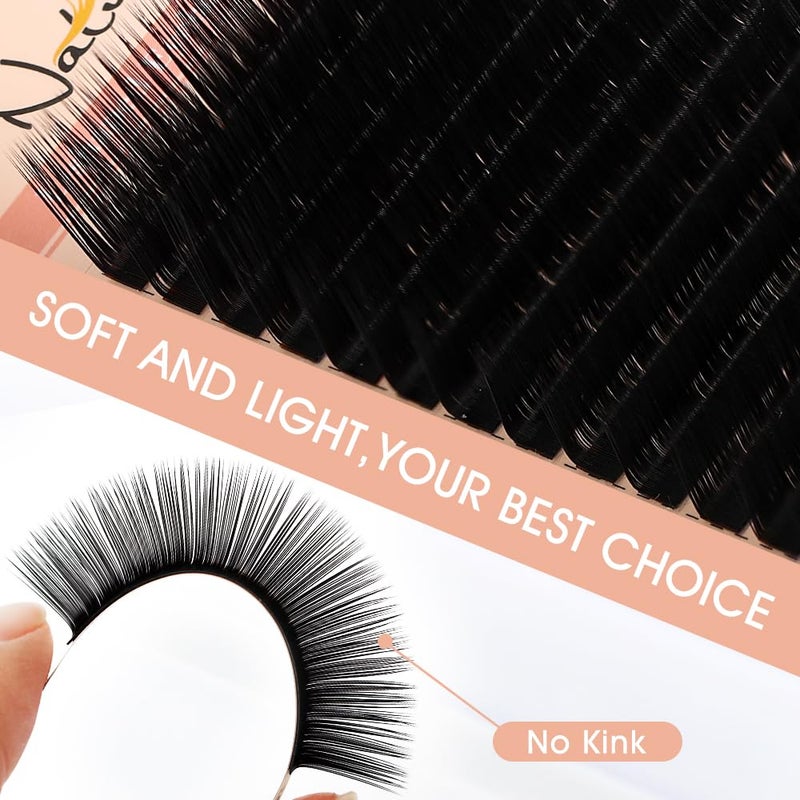 NATUHANA Classic Eyelash Extensions L Shaped Volume 0.07 L Curl Thickness 8-15mm,Matte Black Individual Eyelashes Tray Professional Supplies for Lash Techs(0.07-L,8-15 Mix) - Image 3